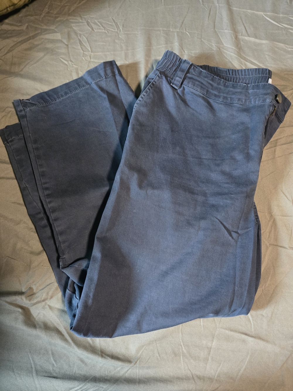 Goodthreads Women's Cropped Elastic-Waist Pants - Navy